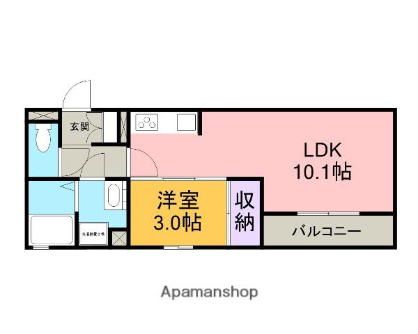 メディオディア真宮(1LDK/3階)の間取り写真