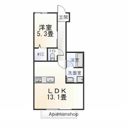 LE BONHEUR(1LDK/2階)の間取り写真