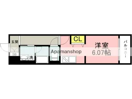 LIFT VISION 柱 OKAZAKI(ワンルーム/4階)の間取り写真