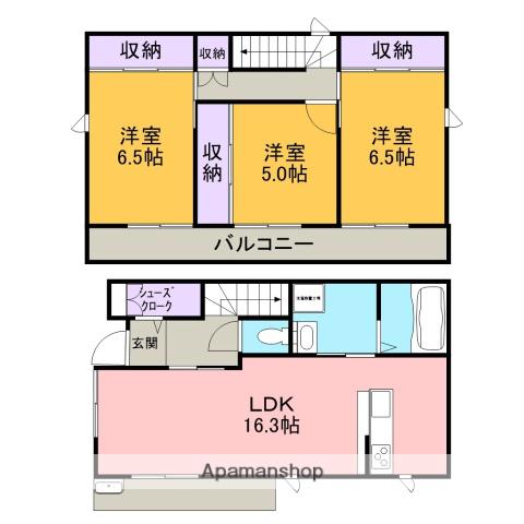 愛知環状鉄道 北岡崎駅 徒歩24分 2階建 築1年(3LDK)の間取り写真