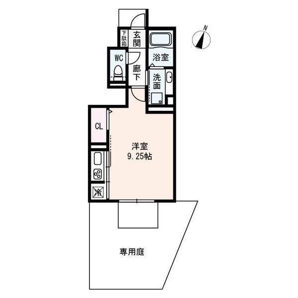 FORTUNE(ワンルーム/1階)の間取り写真