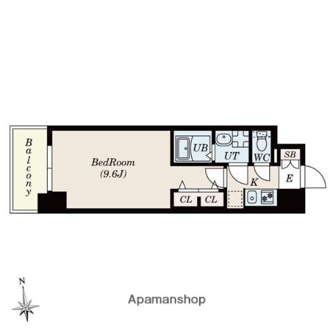 SーRESIDENCE岡崎公園AUREATE(1K/8階)の間取り写真