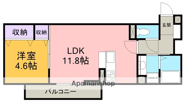 薮田1丁目トリシア プロスペリティ 樹(1LDK/1階)の間取り写真