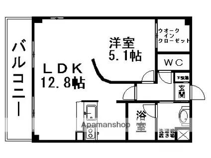 ガーデンコートHISOKO(1LDK/3階)の間取り写真