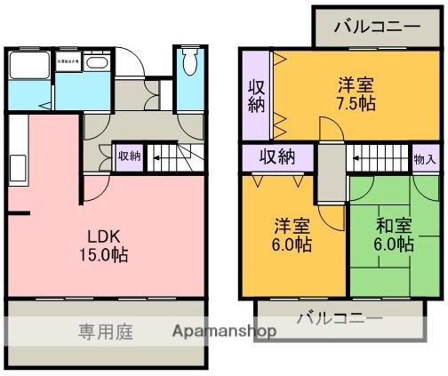 グランドール・ベルⅡ(3LDK/1階)の間取り写真