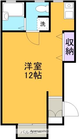 私の家パートⅡ(ワンルーム/2階)の間取り写真