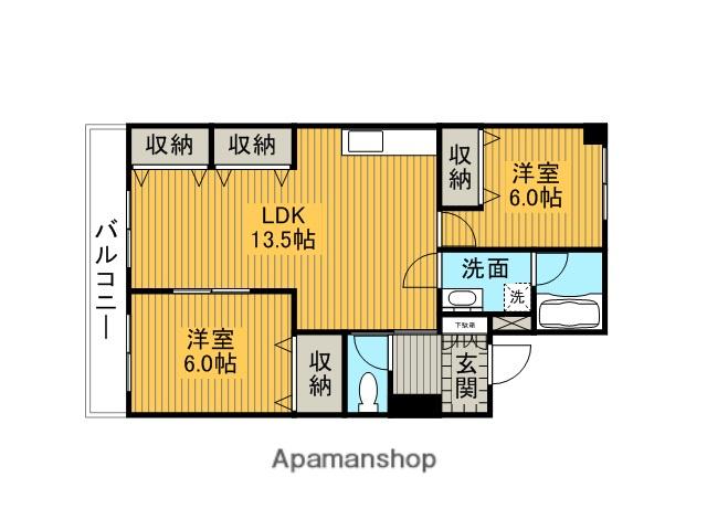 神領マンション(2LDK/1階)の間取り写真