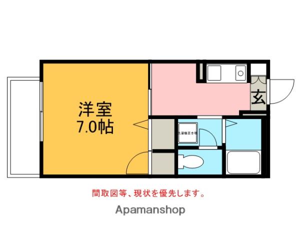 セレーブル藤川(1K/2階)の間取り写真