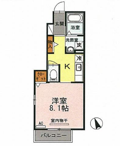 アーバンフジ(1K/1階)の間取り写真