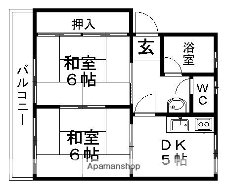 ハイツ神田(2DK/2階)の間取り写真