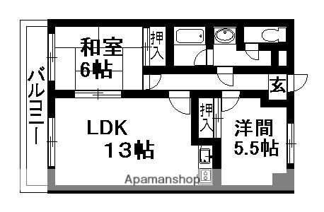 マンションムラテ(2LDK/1階)の間取り写真