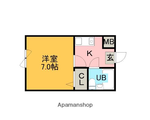 ハーモニーマンション(1K/4階)の間取り写真