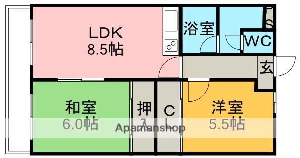 ビバーチェ21(2LDK/2階)の間取り写真