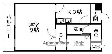アーバン・ヒルズ(1K/2階)の間取り写真
