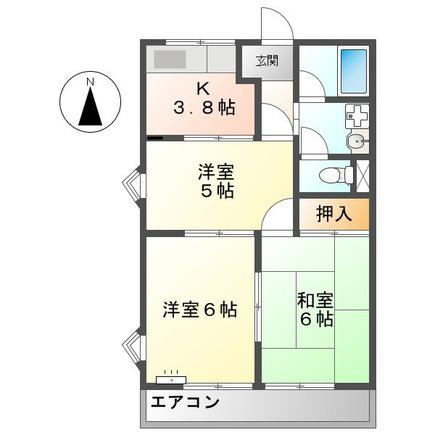 ファーブルランド21(3K/1階)の間取り写真