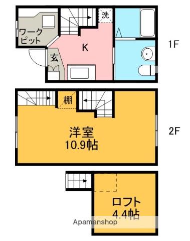 パルティーレ(1SDK/2階)の間取り写真