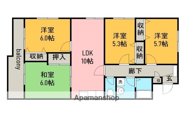 メゾンドSKⅡ(4LDK/3階)の間取り写真