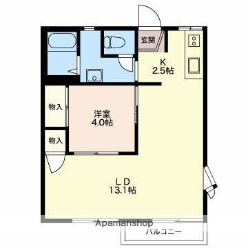 パインヒルズA棟(1LDK/2階)の間取り写真