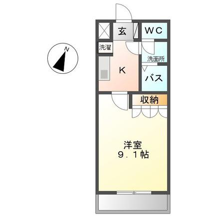 スマイリーハウス夢(1K/2階)の間取り写真