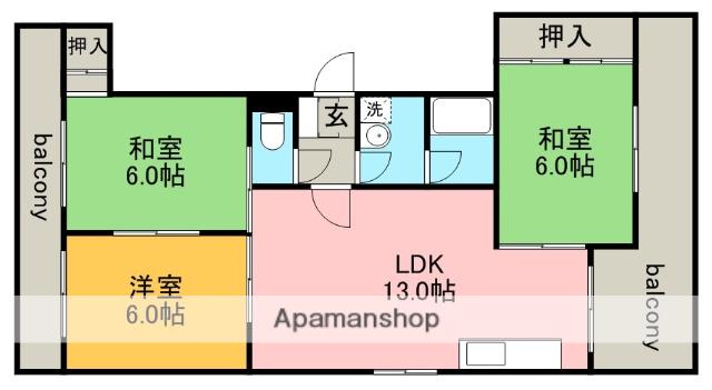 ヴィラグレース(3LDK/2階)の間取り写真