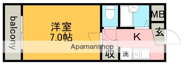 ルミエール新生(1K/1階)の間取り写真