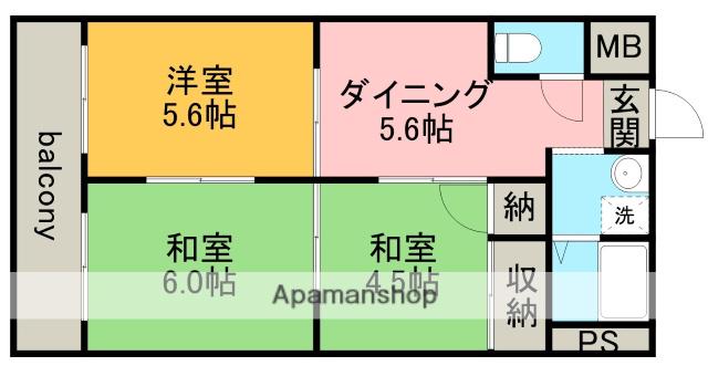 メゾン愛宕(3DK/2階)の間取り写真