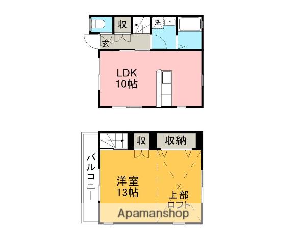 ツーペアー(1LDK/1階)の間取り写真