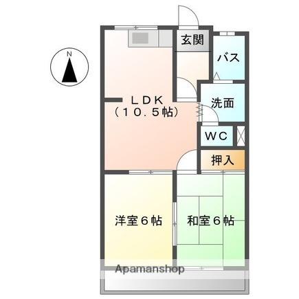 ニューハイムⅢ(2LDK/3階)の間取り写真