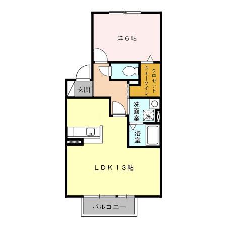 ヴェールちい(1LDK/2階)の間取り写真