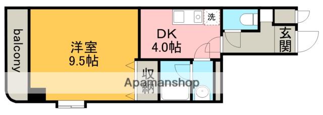 ウェーク・フォレスト・ブロンド(1K/3階)の間取り写真