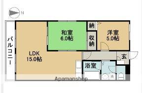 グランデージJUN(2LDK/4階)の間取り写真