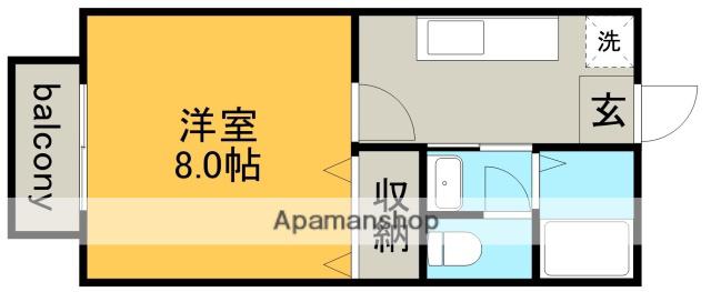サン・FRIENDS木曽(1K/2階)の間取り写真