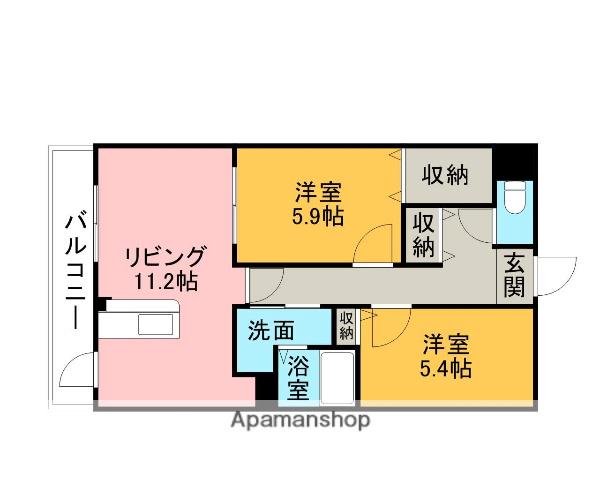 ハイビスカス辰巳(2LDK/1階)の間取り写真