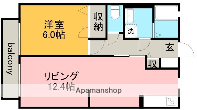 ピアチェーレA棟(1LDK/1階)の間取り写真