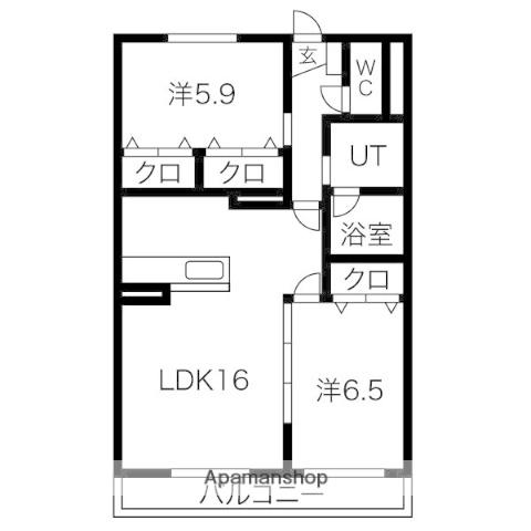 マイハイム緑(2LDK/3階)の間取り写真
