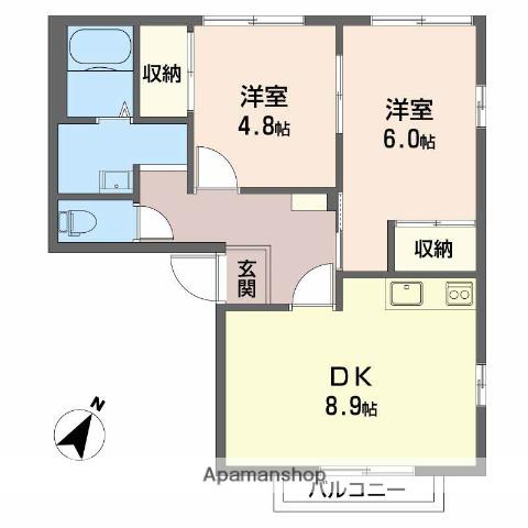 サンスクエア浅井(2LDK/1階)の間取り写真
