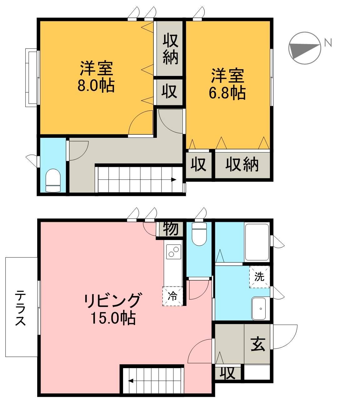 シンシア黒田(2LDK)の間取り写真