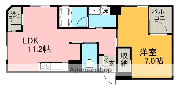 サンローズ八幡(1DK/4階)の間取り写真