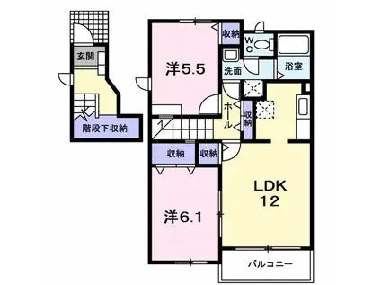 アルカンシェル(2LDK/2階)の間取り写真