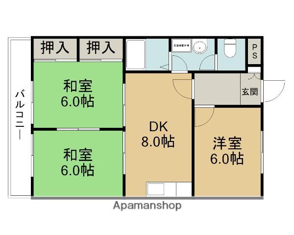 メゾン旭(3DK/1階)の間取り写真