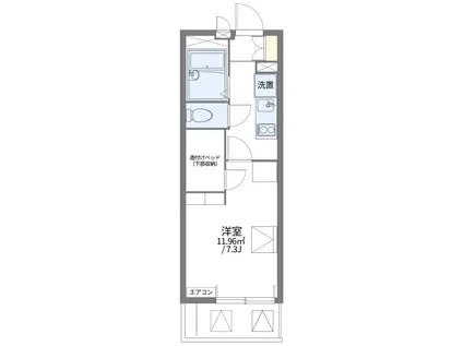 レオパレスヴェール山口(1K/3階)の間取り写真