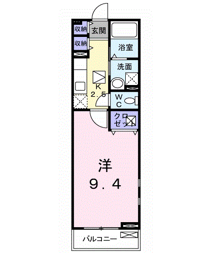 アンジュ(1K/1階)の間取り写真
