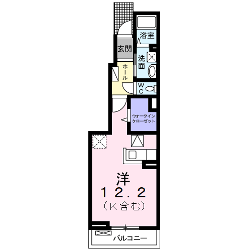 ラヴィータⅢ(ワンルーム/1階)の間取り写真