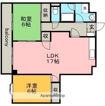 ブルーベル(2LDK/3階)の間取り写真