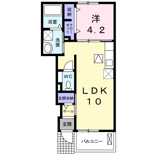 アンディーK・K(1LDK/1階)の間取り写真