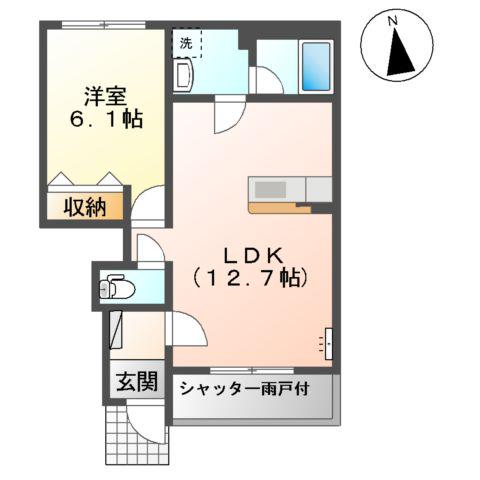 SMART HOMEⅡ(1LDK/1階)の間取り写真