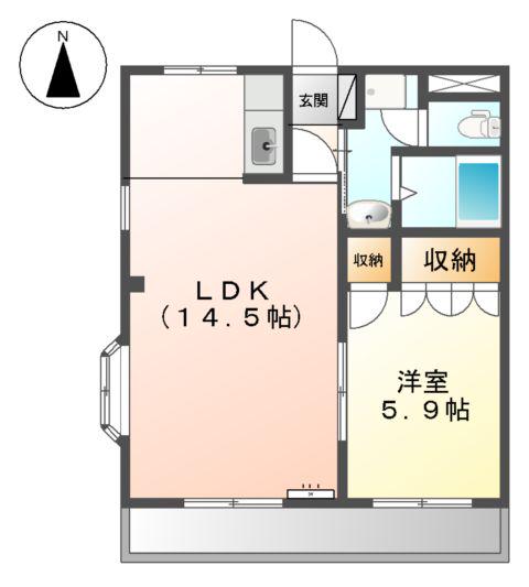 ベル メゾン(1LDK/2階)の間取り写真