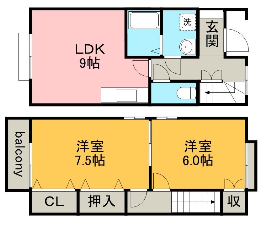 ＤＵＰＬＥＸ　無量寺(2DK)の間取り写真