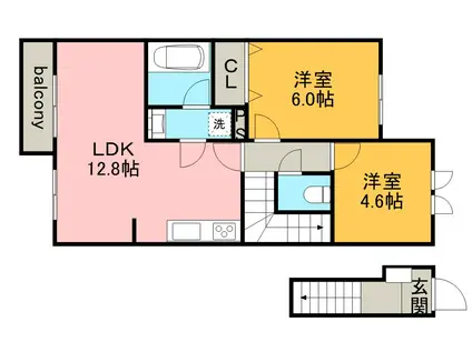 レアルカーサ(2LDK/2階)の間取り写真