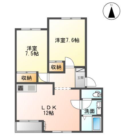 ルミナス(2LDK/2階)の間取り写真